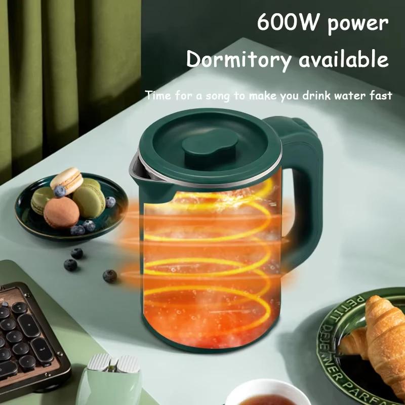Bouilloire électrique mini 0,8 L, petite capacité, en acier inoxydable 304, théière, bouilloire pour