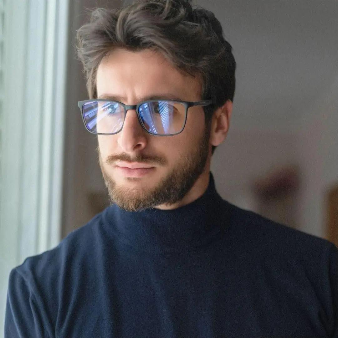 ZENOTTIC Deux ensembles de lunettes de lecture à lumière bleue pour hommes, lecteurs de monture carr