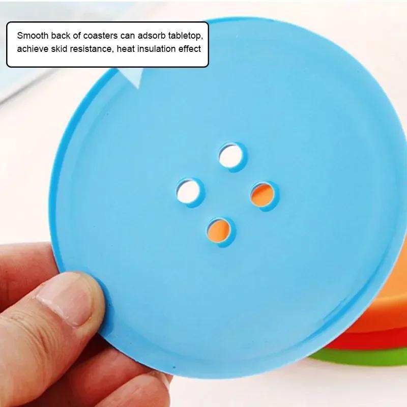 Dessous de verre rond créatif résistant à la chaleur, 1 pièce, coussin isolant antidérapant, tapis d