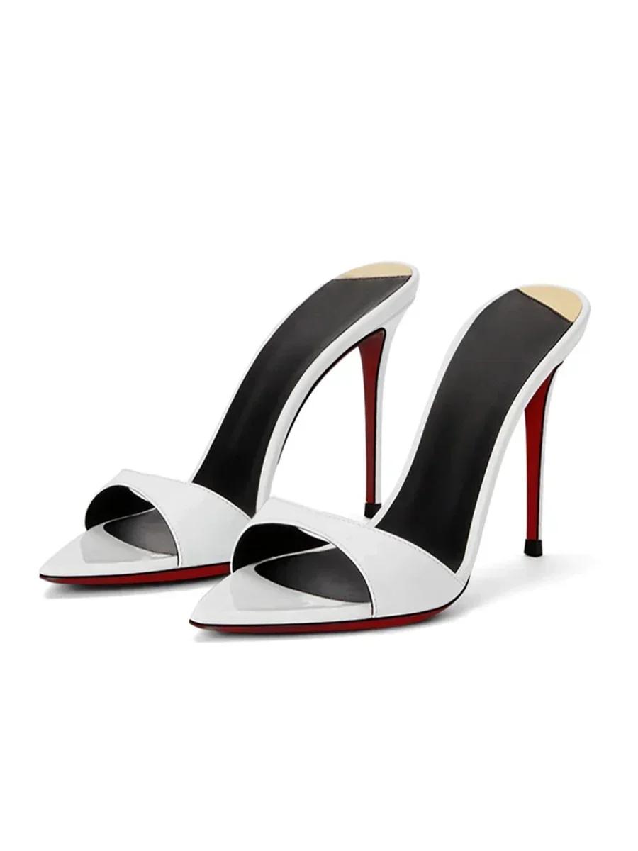 Talons hauts noirs pointus pointus pour femmes, nouvelles sandales à talons super hauts 2025, style 