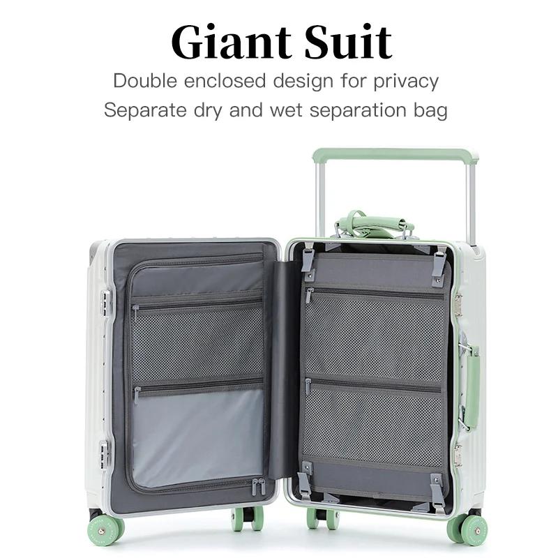 SUSHIMU valise large poignée valise de voyage hommes 20 24 bagage à main femmes PC cadre en aluminiu