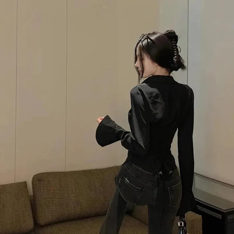 Mode femmes chemises de pansement coréen tout Match Streetwear femme mince Blouse printemps décontra