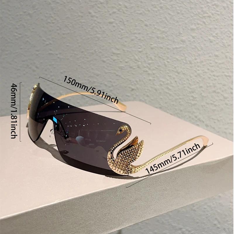 KAMMPT sans monture Y2k lunettes de soleil femmes mode monobloc dégradé nuances 2025 nouveau à la mo