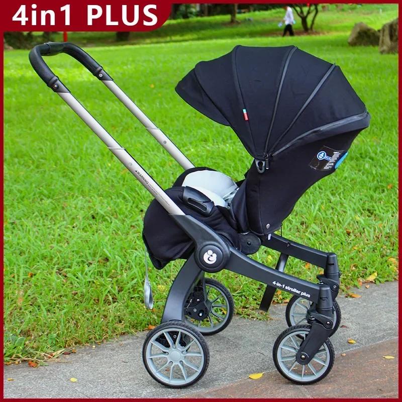 Landau de voyage léger pliable multifonctionnel à quatre roues poussette Portable bébé poussette 3 e