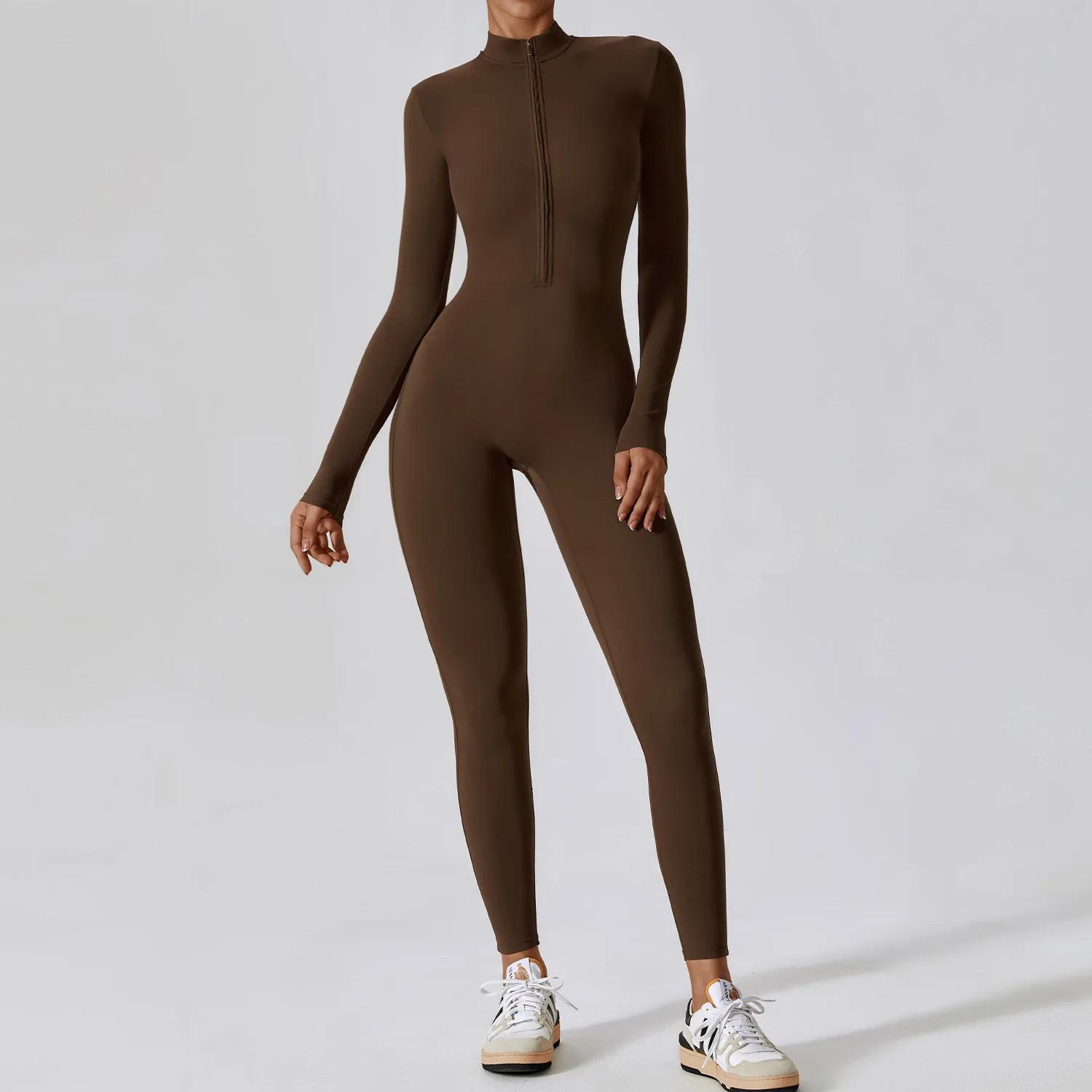 Combinaison de Yoga à manches longues pour femmes, vêtements de sport, combinaisons de gymnastique à