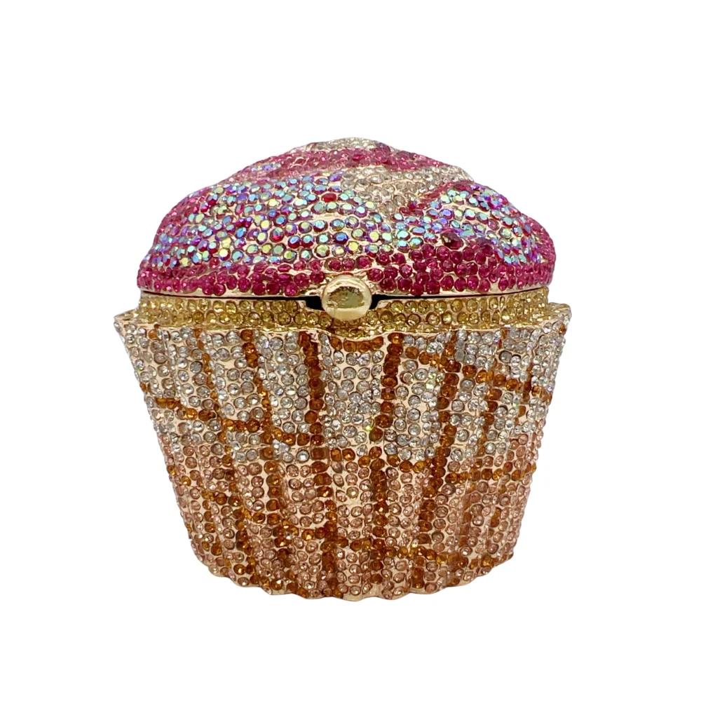 Daiwei usine en gros alimentaire style métal diamant sac à main de luxe sacs en cristal femmes stras