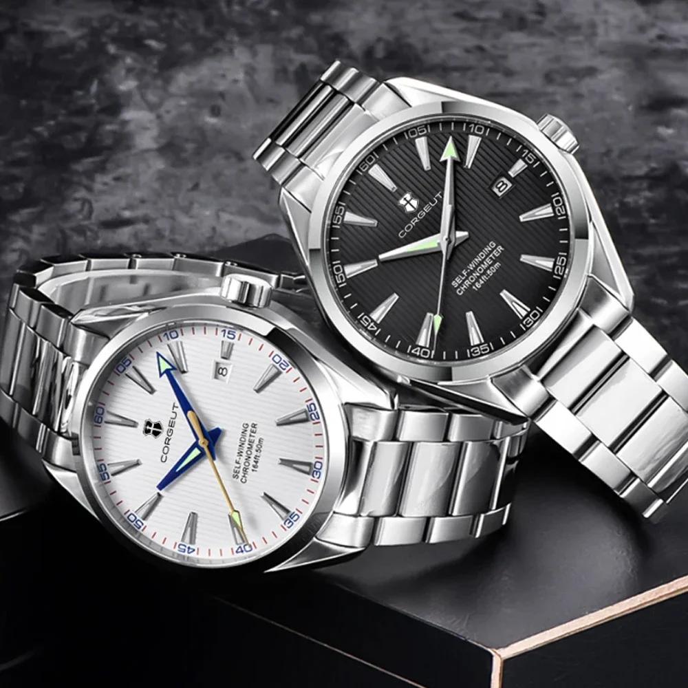 Corgeut 41mm luxe NH35 Movt homme Sport horloge automatique Relogio Masculino mécanique montre-brace