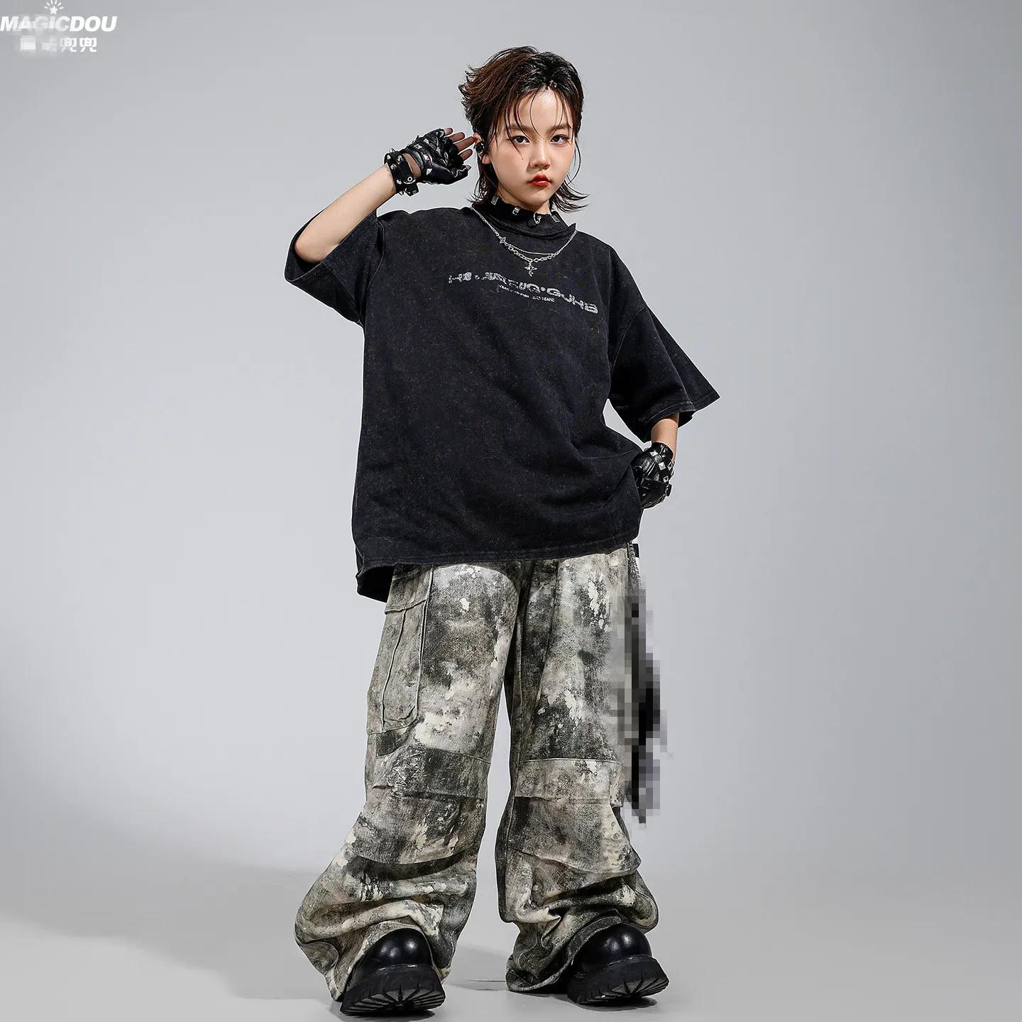 Ensemble de tenue de danse pour enfants, style hip-hop, streetwear, jazz, unisexe, pour spectacle, v