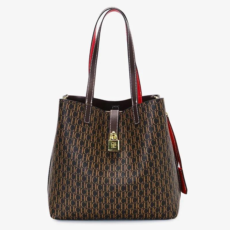 Sac fourre-tout CH pour femme, sac à main de luxe de créateur, sac à bandoulière monogramme tendance