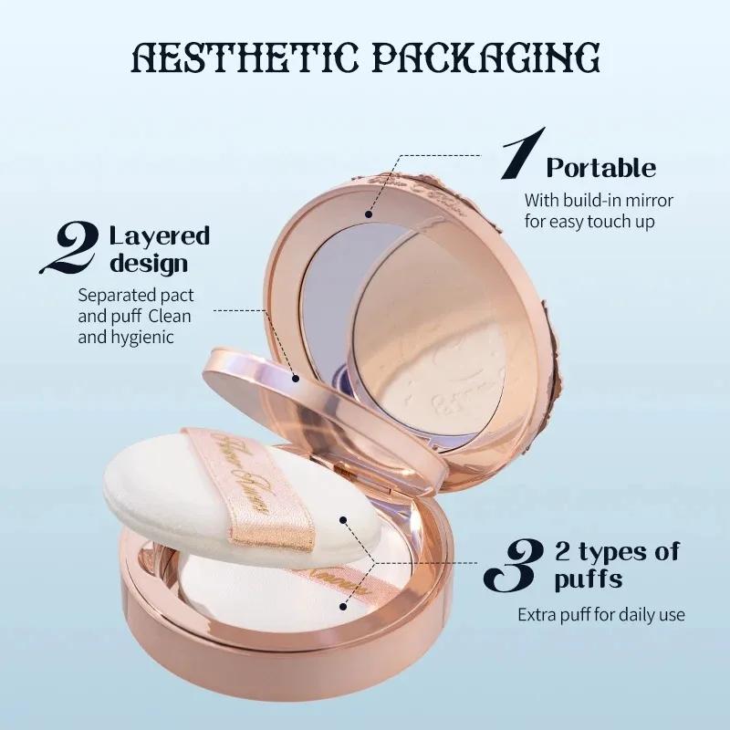 Maquillage professionnel fleur connaît clair de lune sirène mat doux Compact poudre contrôle de l'hu