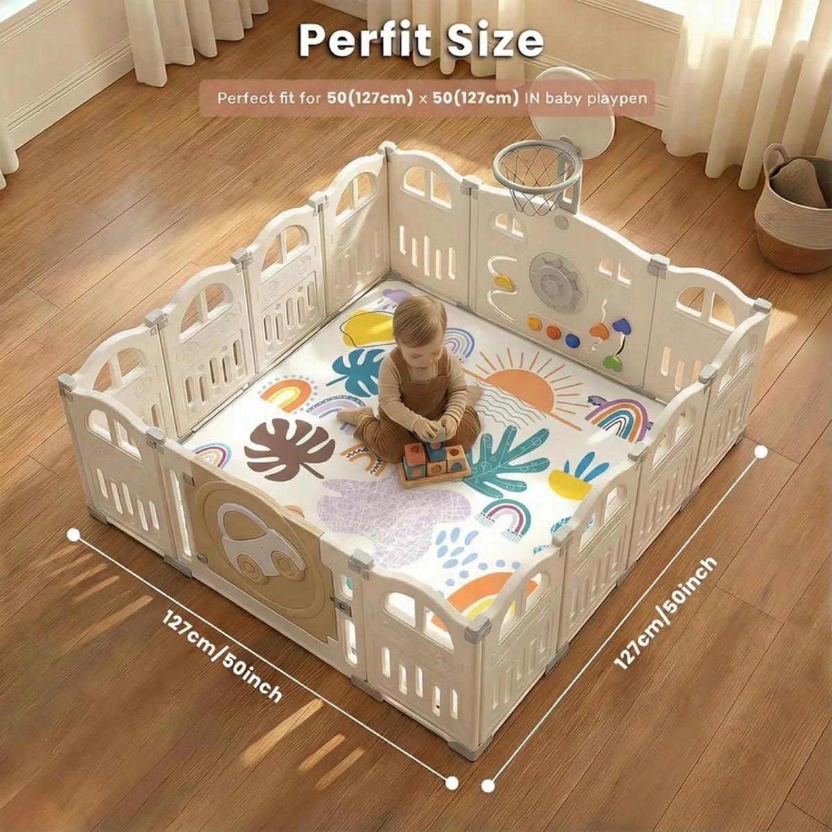 Tapis de jeu pour bébé, tapis de parc rampant, tapis de jeu en mousse épaisse et douce pour bébés et