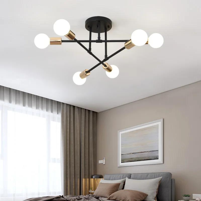 Rétro industriel en fer forgé matériel 6 têtes LED plafonnier maison Luminaire moderne salon lumière