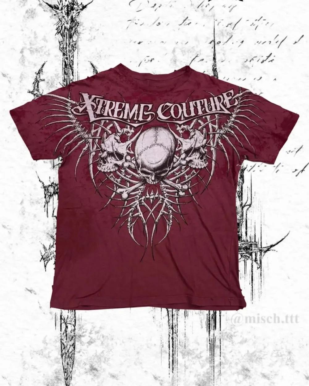 T-shirt homme été col rond doux et respirant imprimé gothique lettres, os, ailes et crânes, style eu