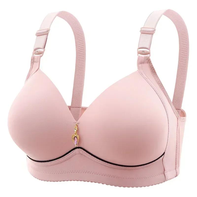 Soutien-gorge pour maman, sans anneau en acier, respirant, froncé, sous-vêtements pour dames, bonnet