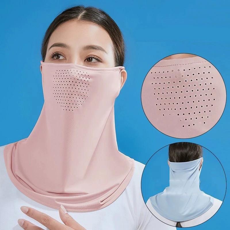 Masque de protection UV en soie glacée pour hommes et femmes – Anti-lumière du soleil intégral, prot