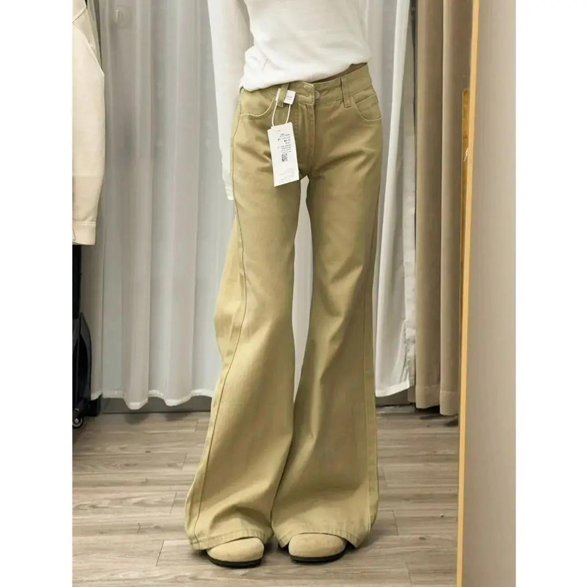 Dames jean pantalon évasé loisirs minceur Vintage inspiré automne taille haute cloche femmes pantalo