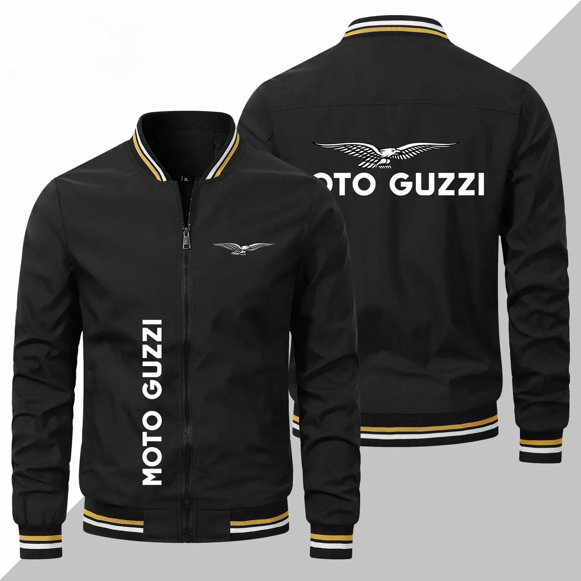 Printemps et automne nouveau MOTO-GUZZI moto logo fermeture éclair bombardier décontracté en plein a