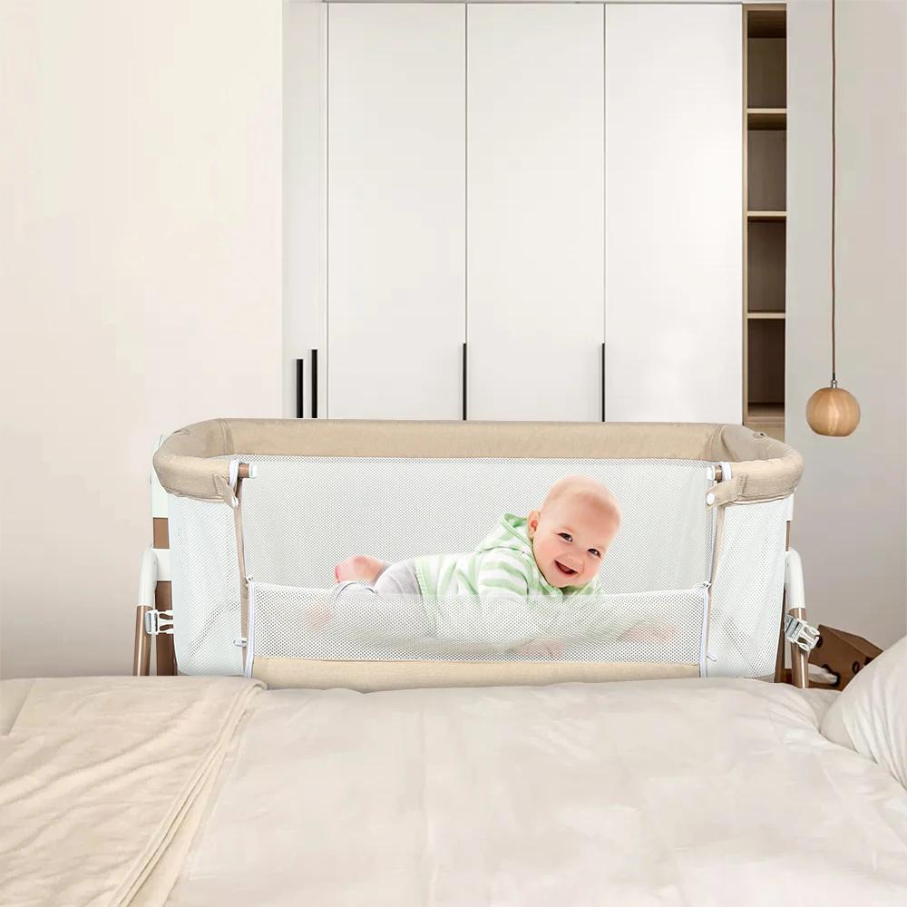 Lit bébé 3 en 1, lit bébé, bascule bébé, lit de voyage bébé avec matelas, couffin avec 6 hauteurs, f