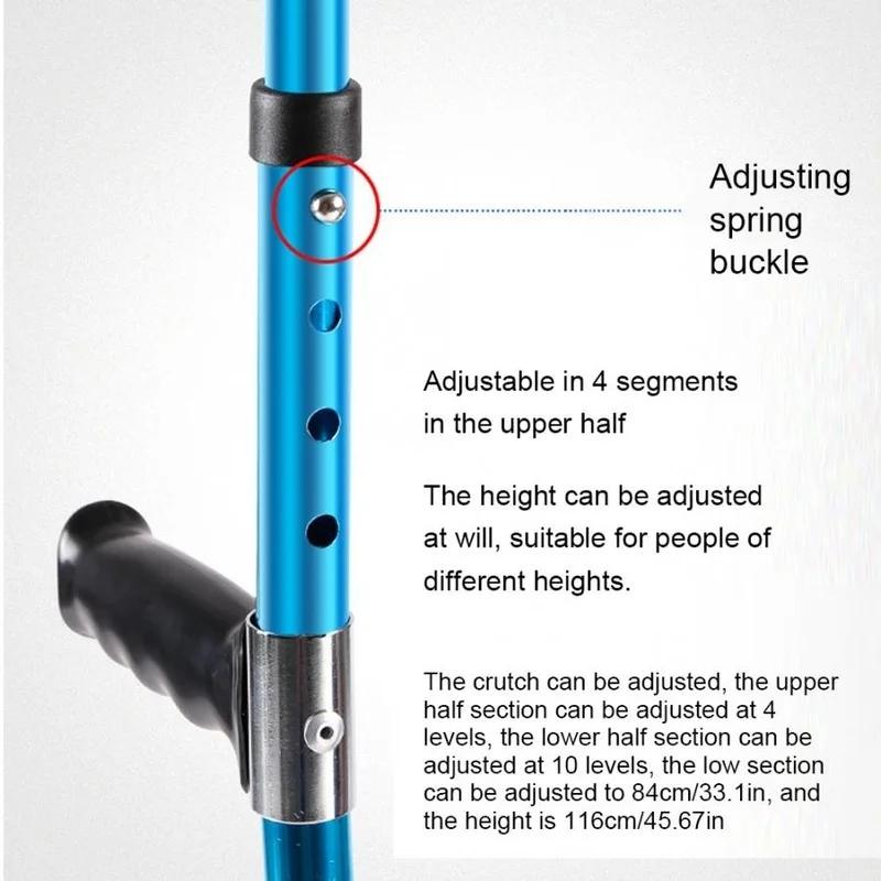 Béquilles télescopiques réglables en alliage d'aluminium pour personnes âgées handicapées, bâton de 