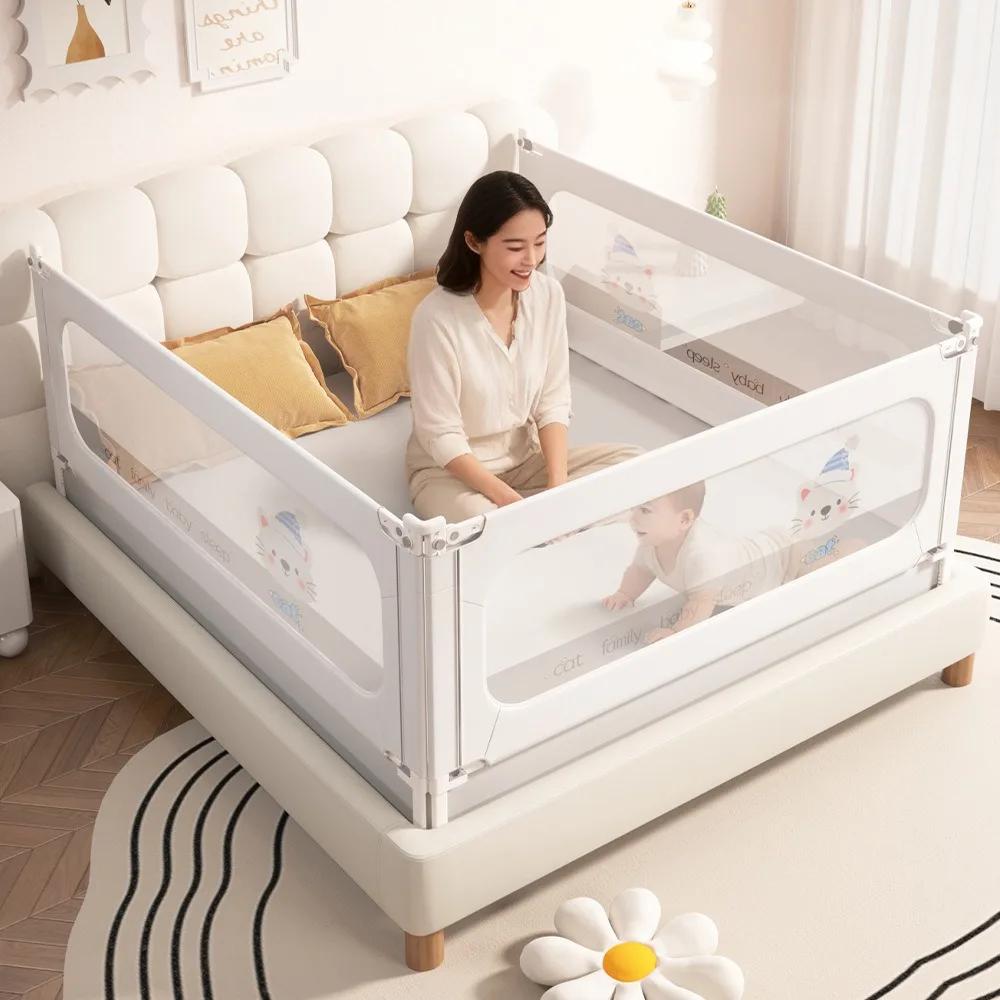 Barrière de sécurité pour lit bébé à 3 côtés, barrières de lit et barre de protection à base triangu