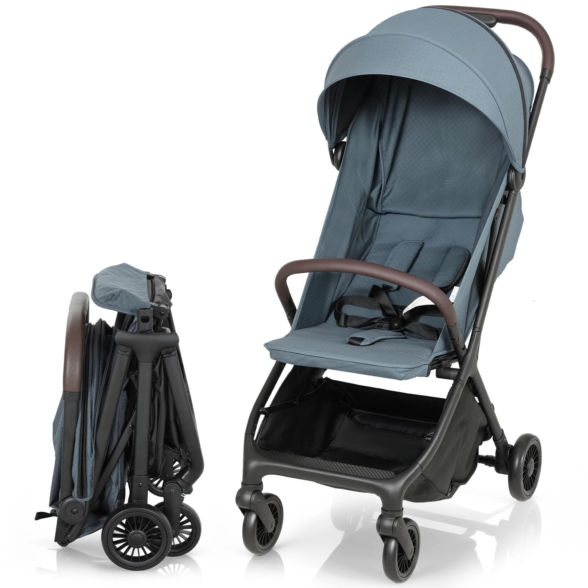 Poussette pliable Pawhut avec dossier inclinable, repose-pieds réglable, capote, harnais 5 points, c
