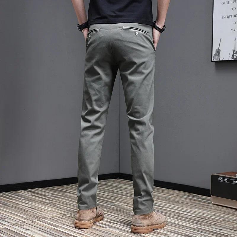 Pantalon décontracté pour homme, 2024 coton, mode coréenne, coupe slim, gris, noir, fjingent, printe