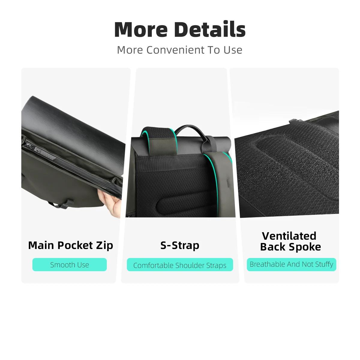 Heroic Knight 15.6 "sac à dos décontracté pour ordinateur portable hommes étanche grande capacité sa