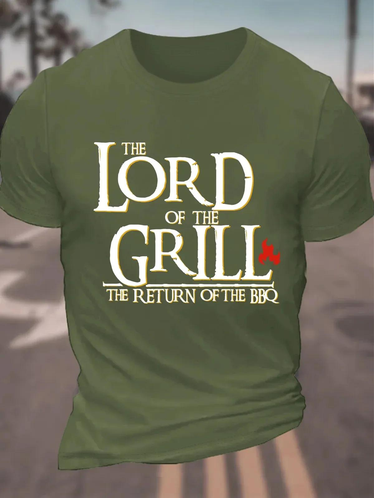 T-Shirt Lord Of The Grill, en coton, motif retour du barbecue
