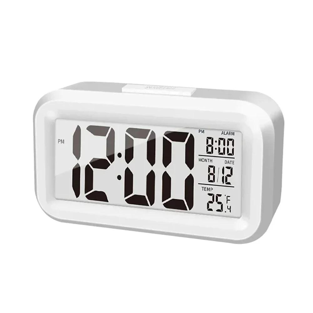 Réveil Numérique LED Rétro-Éclairé, Données Snooze, Calendrier, Bureau, Multifonction, Électronique,