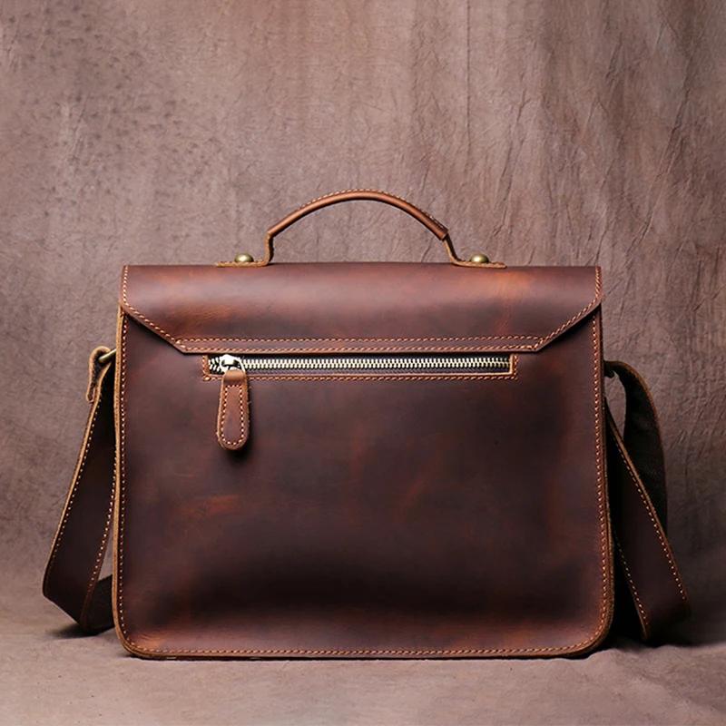 GURO-Sacs de messager rétro en cuir véritable pour hommes et femmes, sac initié, cuir de vachette na