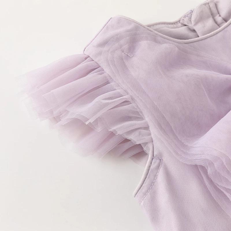 Dave Bella – robe de princesse pour filles, sans manches, en maille violette, Noble, mignon, doux, c