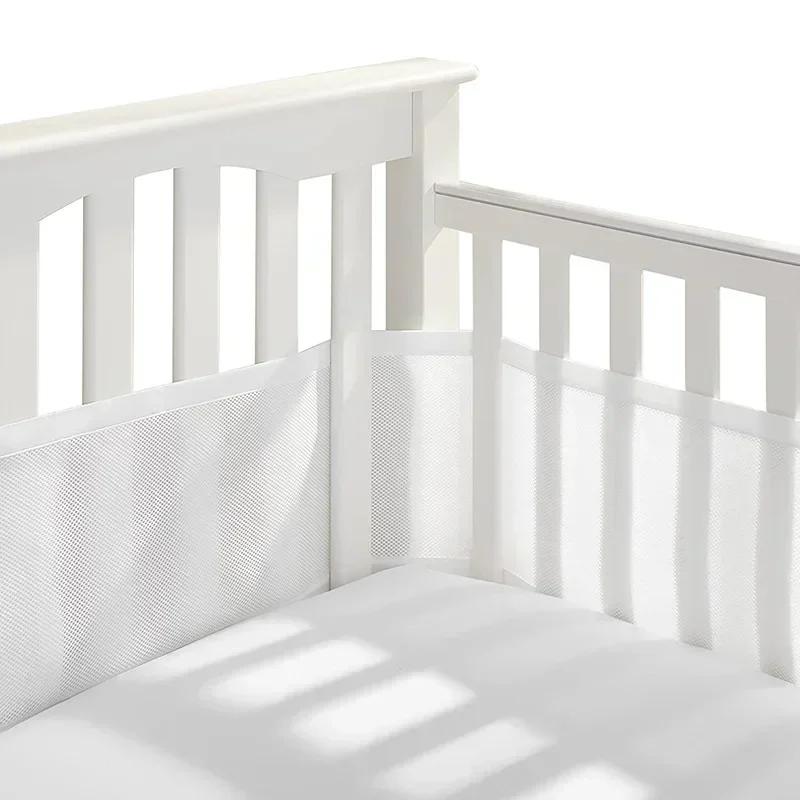 Doublure de lit en maille respirante pour lit de bébé, garde-corps en coton, pare-chocs épais, prote