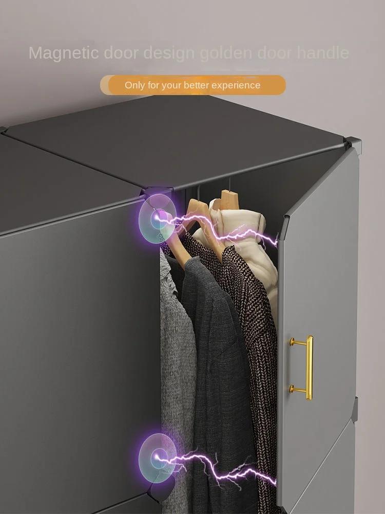 Armoires pliables en plastique, armoire simple, assemblage de vêtements, armoires robustes, commodes