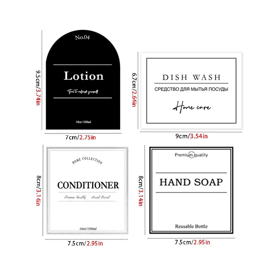 Ensemble d'étiquettes autocollantes pour salle de bain, shampoing et Gel douche, distributeur de sav