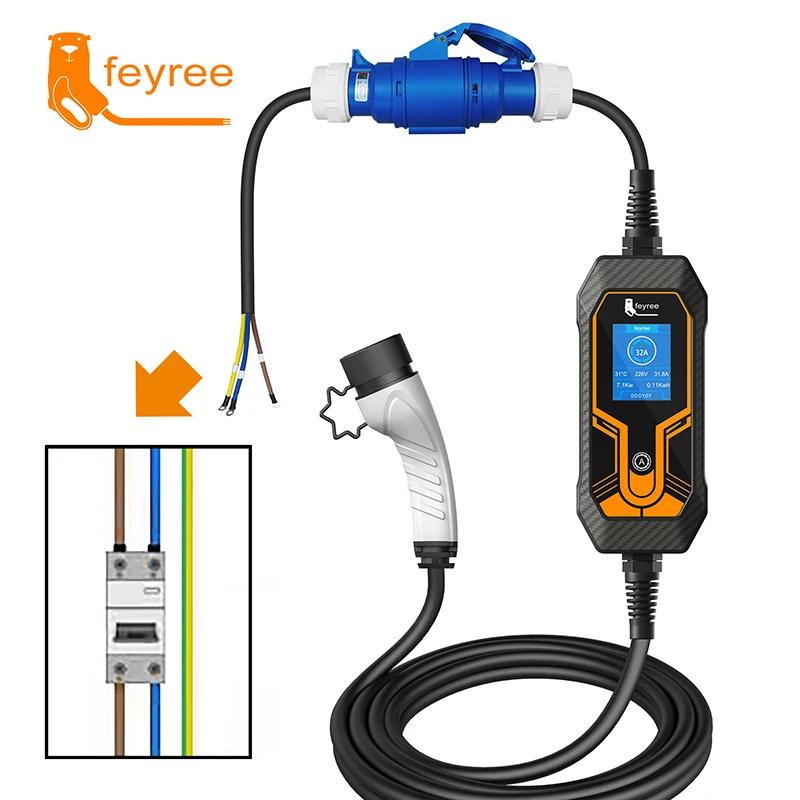 Feyree EV chargeur prise femelle CEE adaptateur 3 broches connexion étanche prise murale 32A 1 Phase