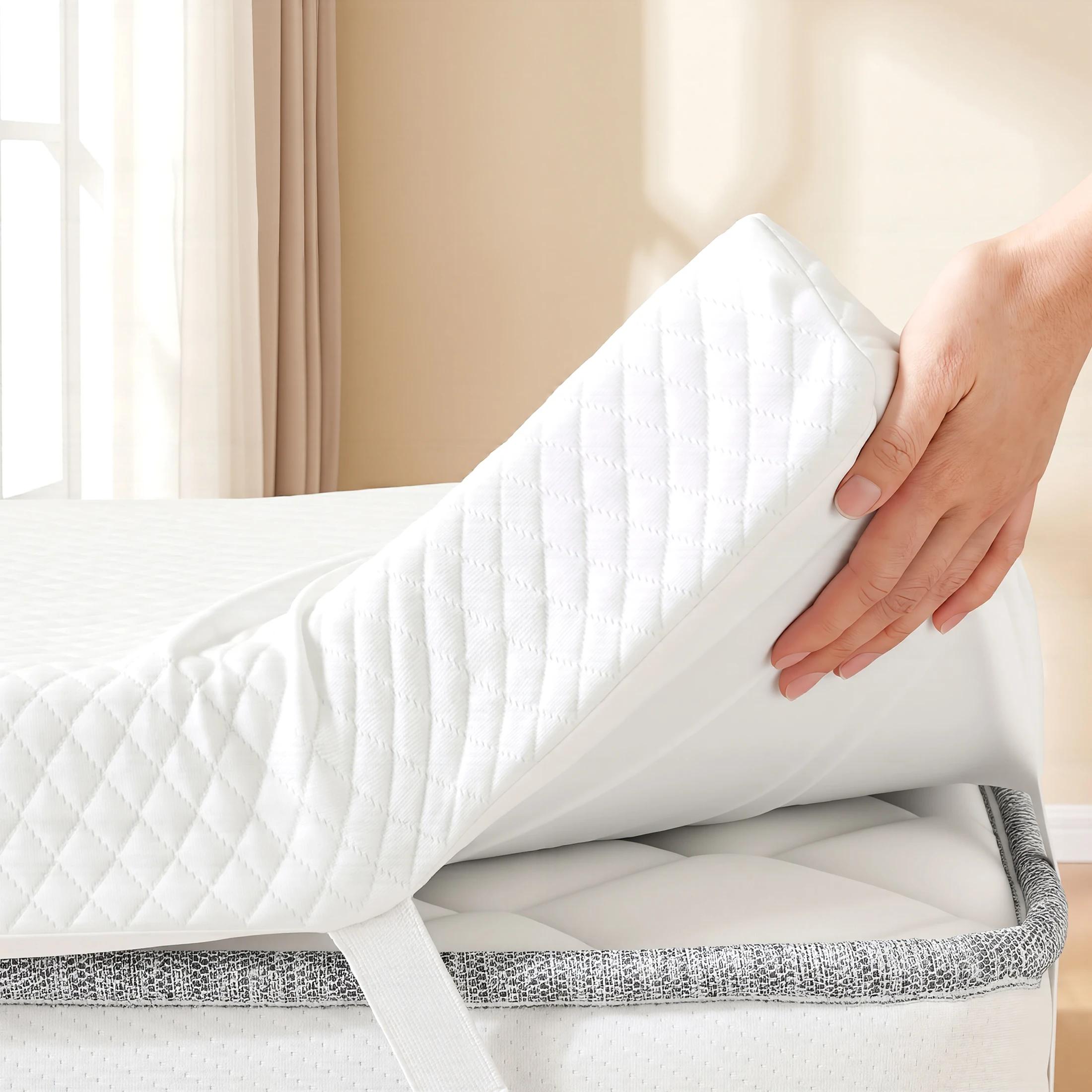 Surmatelas MCQ de 3 pouces avec housse amovible douce, mousse à mémoire de forme épaisse infusée de 