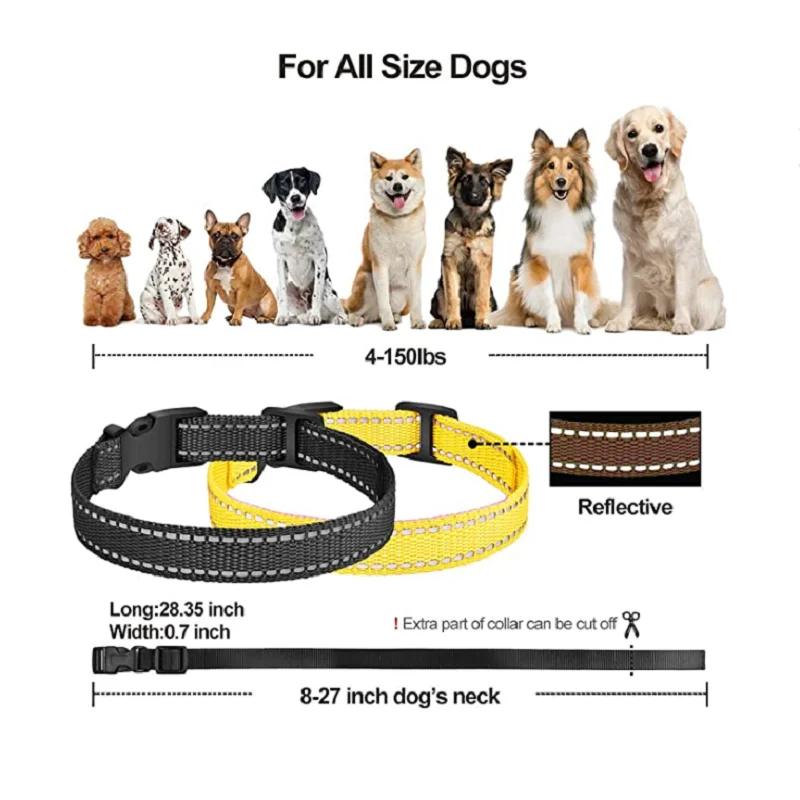 Collier de dressage pour chien, étanche à distance, Rechargeable, noir, réfléchissant, TPU, 1000M, é