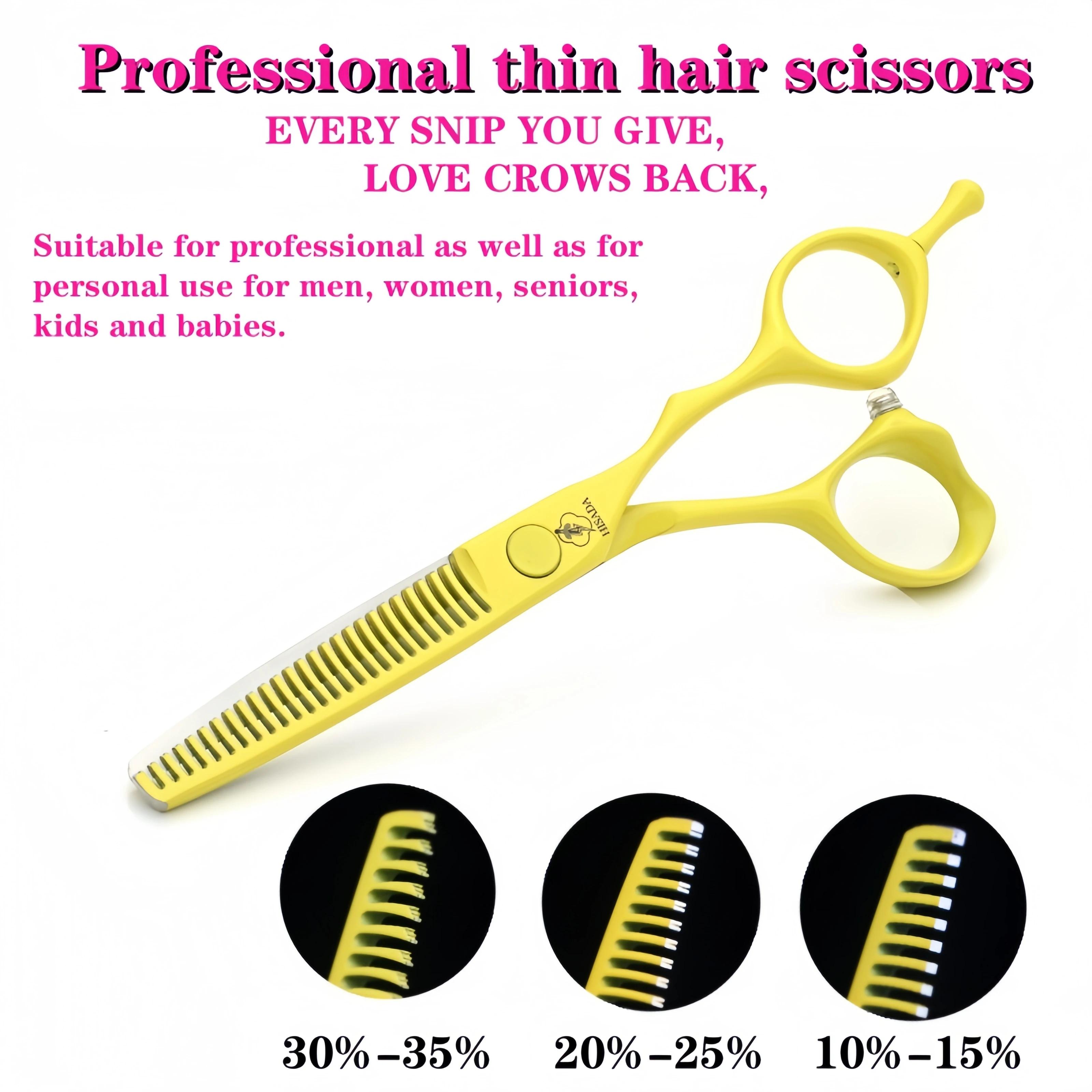 HISADA ciseaux de coiffure 6 pouces jaune ciseaux haut de gamme VG10 le matériau est tranchant et ré