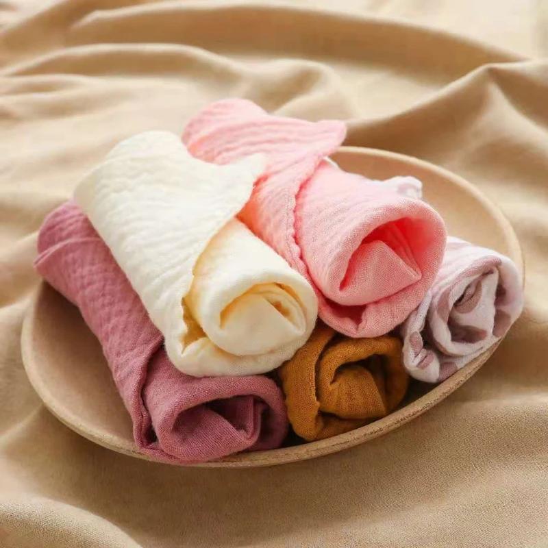 Lingettes carrées en coton pour bébé, 5 pièces, lingettes pour le visage, lavage des mains, mouchoir