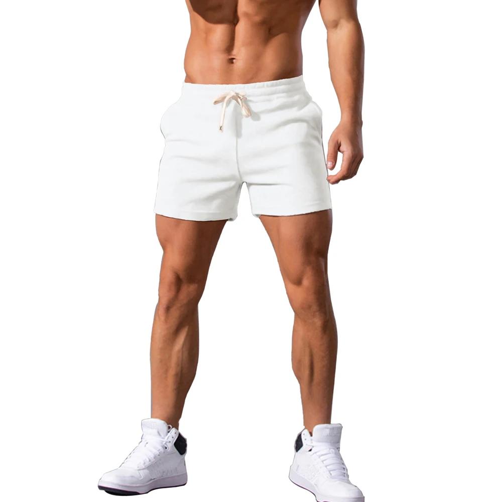 Shorts pour hommes été casual respirant cordon pantalon court couleur unie Boardshorts Joggers sport