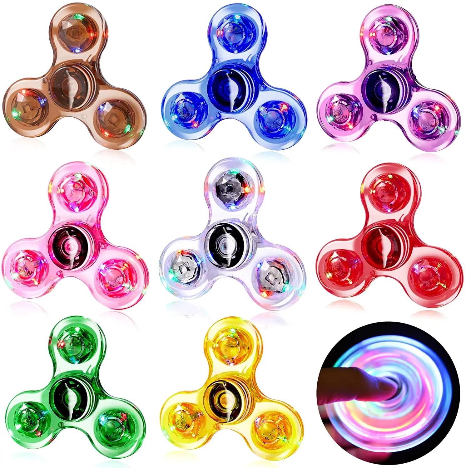 Cristal lumineux lumière LED Fidget Spinner main haut Spinners lueur dans l'obscurité EDC soulagemen