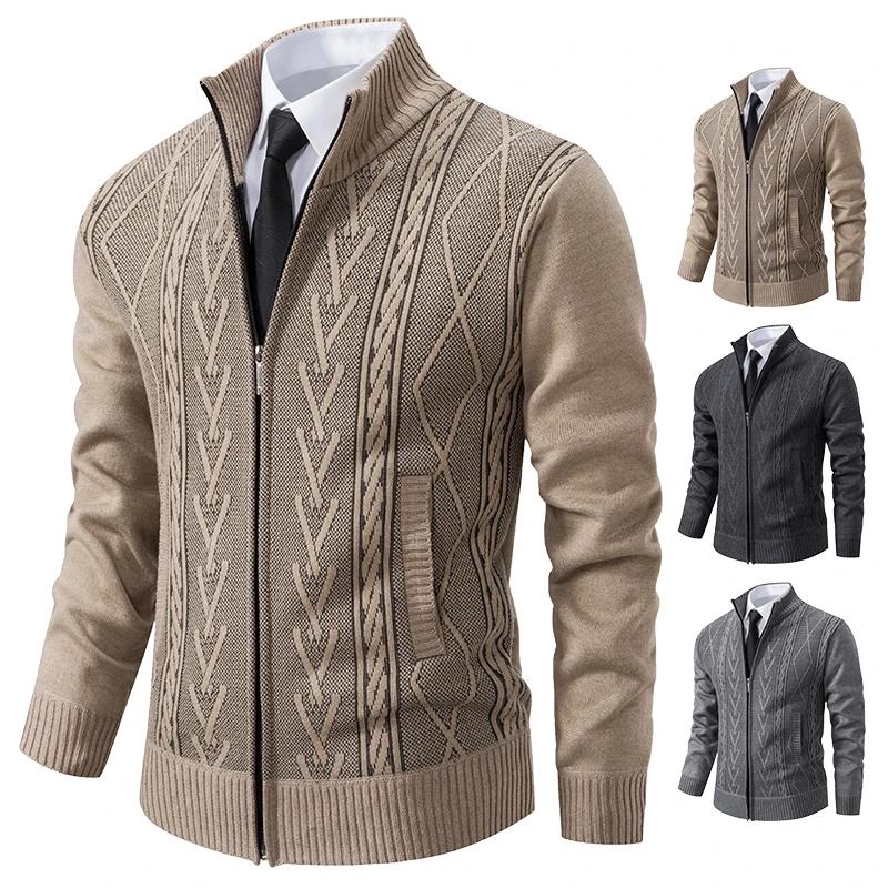 Manteau pull tricoté en cachemire rembourré pour homme, chaud et décontracté, nouvelle collection au