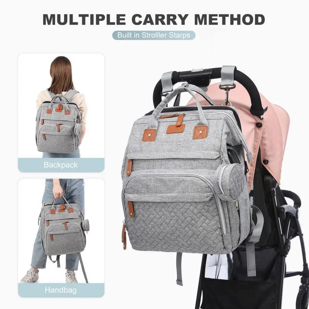 Sac à dos multifonctionnel pour couches de lit, sac à langer pour bébé fille et garçon, grande capac