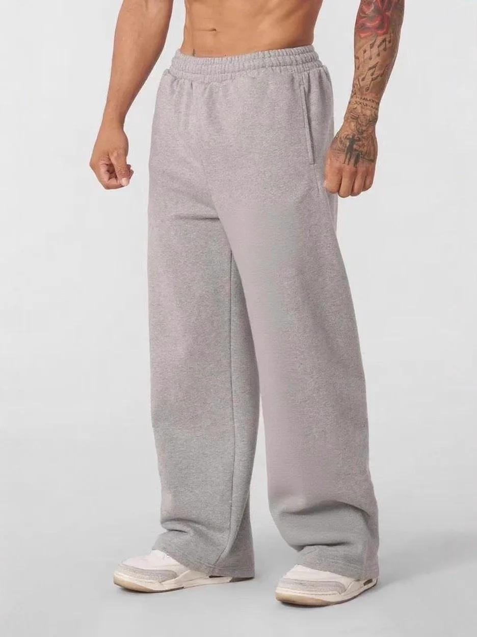 Pantalon de survêtement surdimensionné à jambes larges pour hommes, grande taille, coupe ample avec 