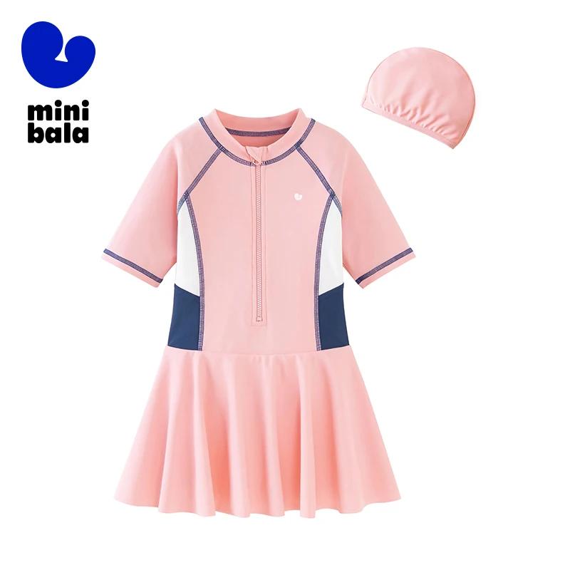Mini Bala été filles maillot de bain haute élasticité Protection solaire une pièce maillot de bain U