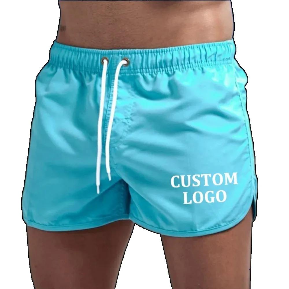 Maillot de bain pour homme avec logo personnalisé, boxer, short de plage, maillot de surf, mayo, sun