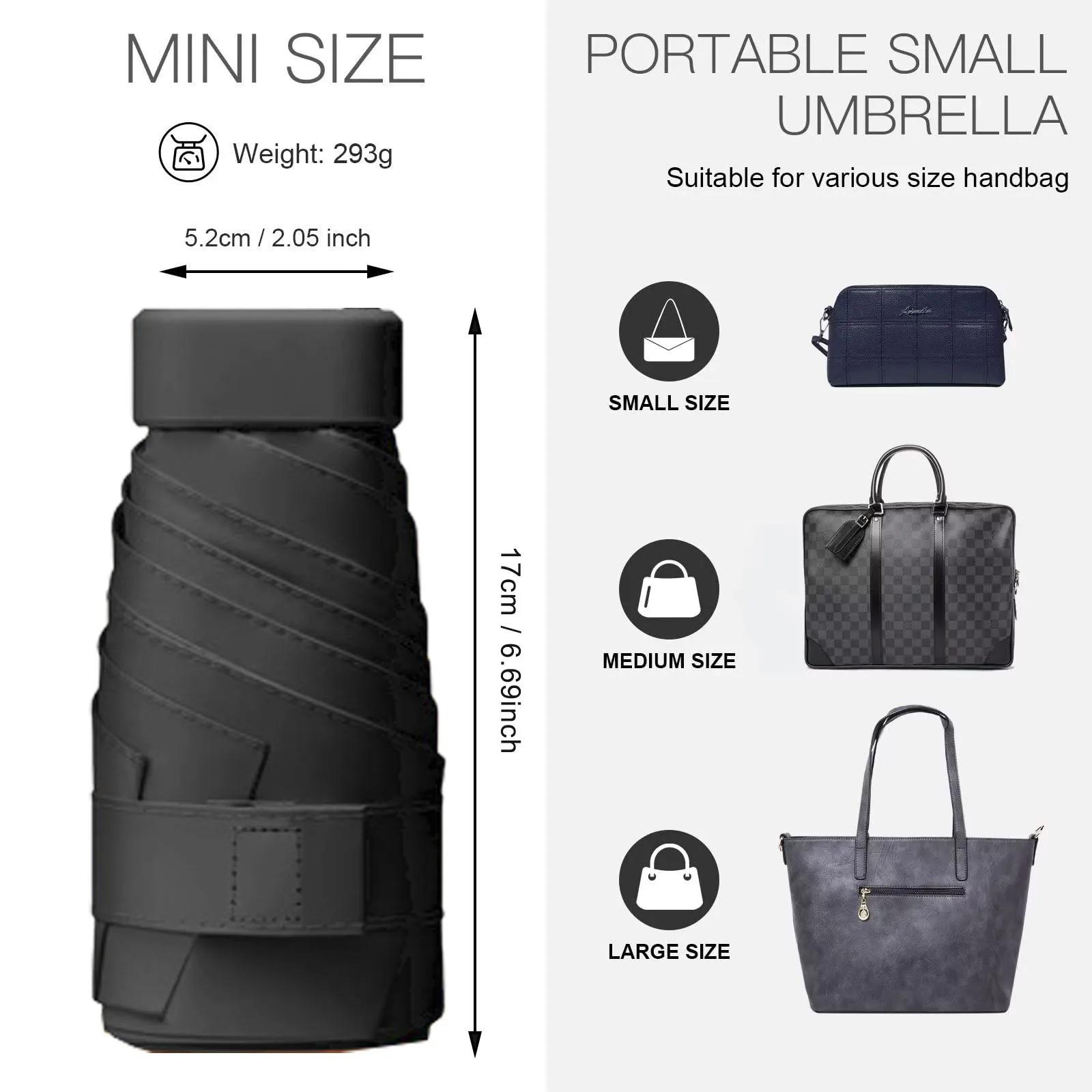 Petit Mini parapluie UV pour femmes, léger, Compact, de voyage, Parasol Portable, pour l'extérieur, 