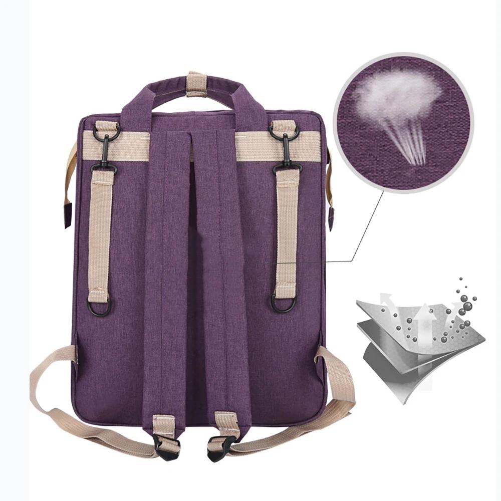 Sac à couches de lit pliable avec station à langer, poche isolée et grande capacité, sac multifoncti