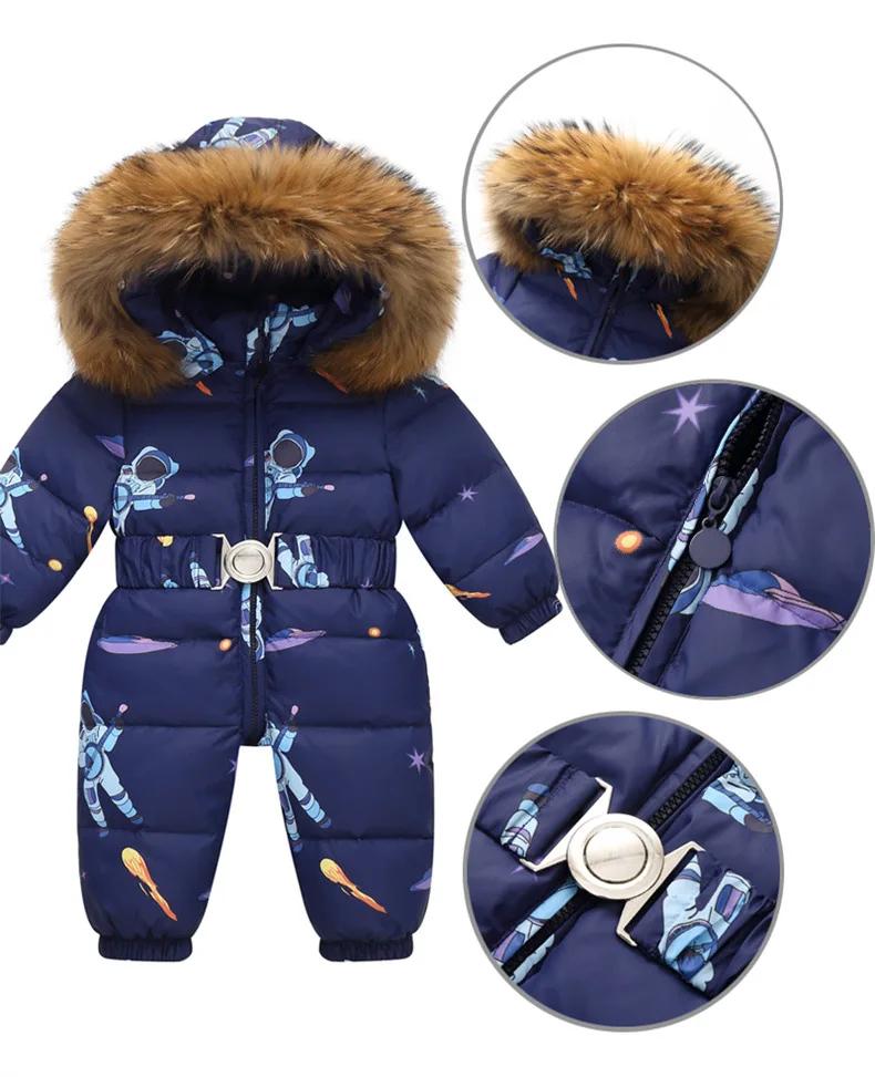 Doudoune imperméable à capuche en fausse fourrure pour enfants, salopette d'hiver pour enfants, comb