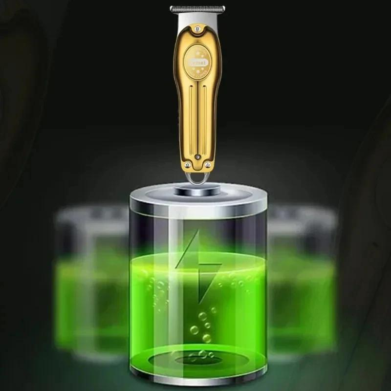 Tondeuse à cheveux électrique en gros or argent document Kemei KM-679 USB charge Mini LCD lumière ca